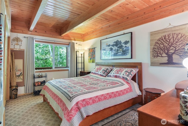 2115 Chiwawa Ct, Leavenworth, WA 98826 - bedroom with a wood ceiling with exposed beams