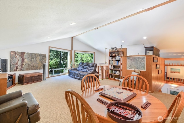 2115 Chiwawa Ct, Leavenworth, WA 98826 - carpeted dining room with lofted ceiling and recessed lighting