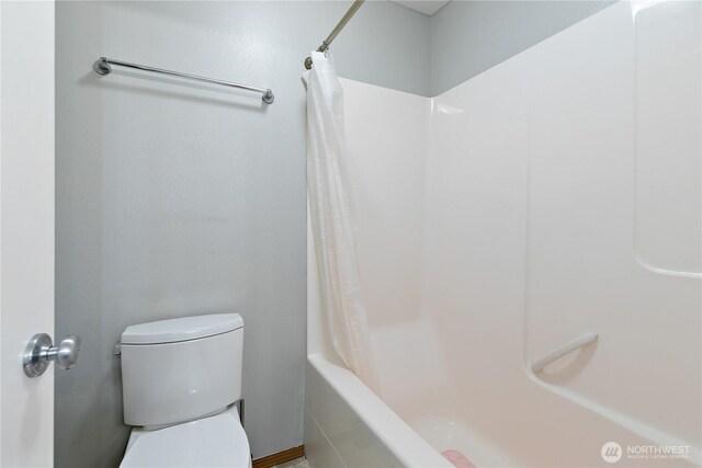 17915 25th Ave E, Tacoma, WA 98445 - bathroom featuring toilet and shower / bath combination with curtain