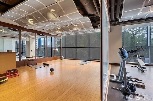 737 Olive Way Unit 3110, Seattle, WA 98101 - workout area featuring wood finished floors