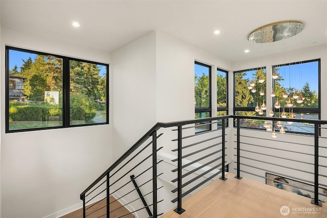 4719 86th Ave SE, Mercer Island, WA 98040 - stairway featuring recessed lighting and wood finished floors
