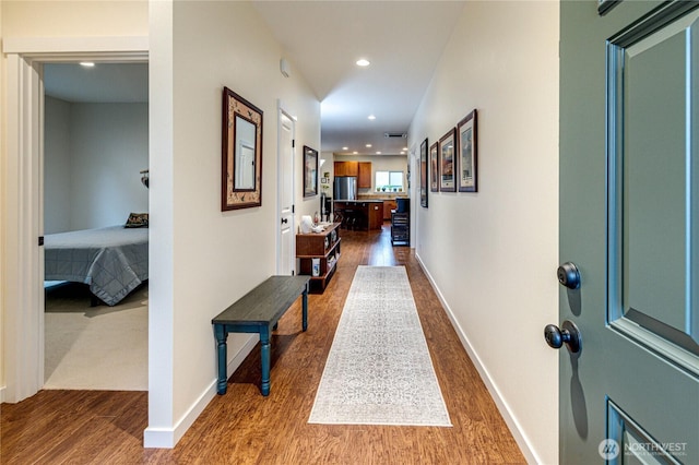 31 Nimbus Ln, Sequim, WA 98382 - hall with dark wood-style flooring and recessed lighting