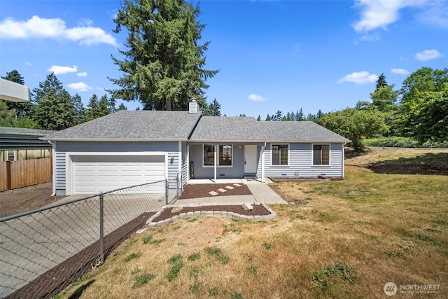 2528 S 363rd St, Federal Way, WA 98003 - single story home featuring an attached garage, driveway, a chimney, and roof with shingles