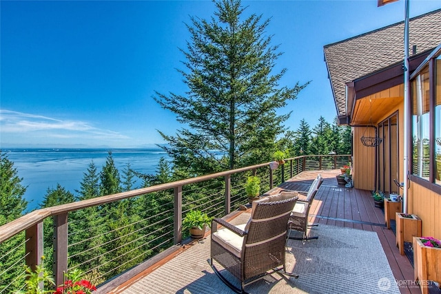 1669 Day Lake Rd, Orcas Island, WA 98245 - wooden deck featuring a water view