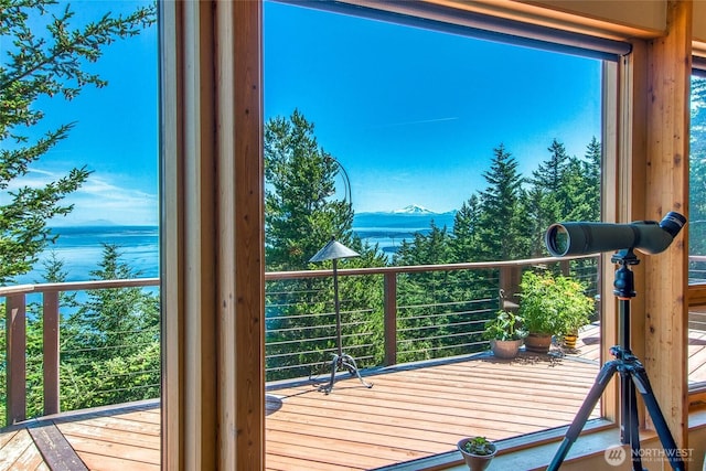 1669 Day Lake Rd, Orcas Island, WA 98245 - balcony featuring a water and mountain view