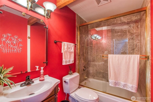 1669 Day Lake Rd, Orcas Island, WA 98245 - bathroom featuring shower / bath combination with glass door and vanity