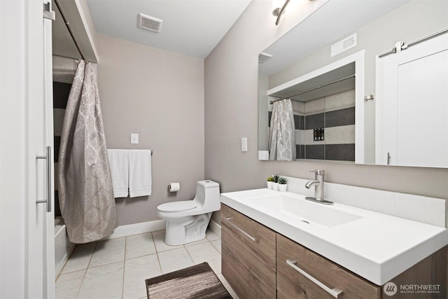 13 Westbrook Ct, Bellingham, WA 98229 - bathroom featuring vanity, tile patterned floors, and shower / bath combo
