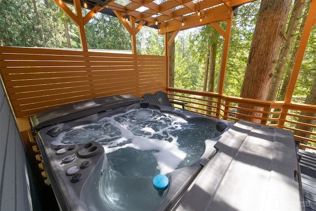 13 Westbrook Ct, Bellingham, WA 98229 - wooden deck with a hot tub
