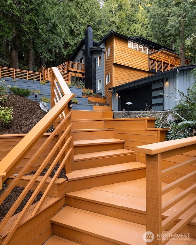 13 Westbrook Ct, Bellingham, WA 98229 - wooden terrace with stairway