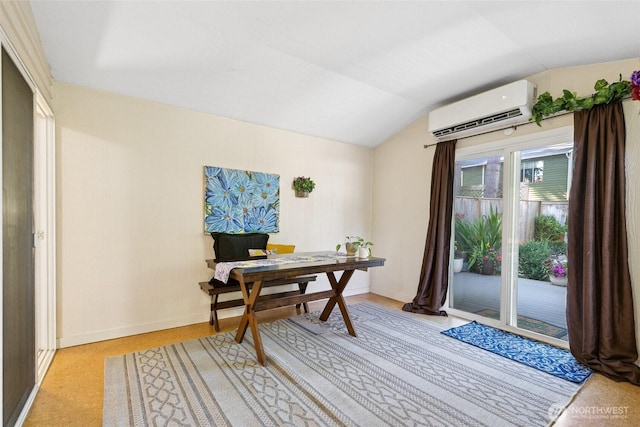 13216 NE 138th Pl, Kirkland, WA 98034 - home office featuring a wall mounted AC and vaulted ceiling