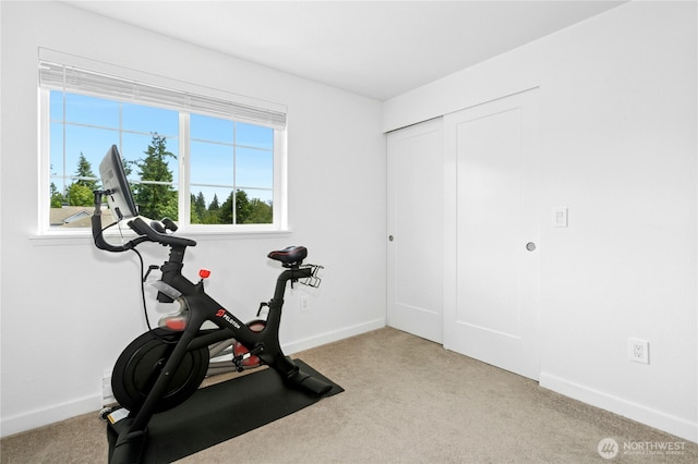 23335 Cedar Way Unit B204, Mountlake Terrace, WA 98043 - exercise area featuring carpet and baseboards