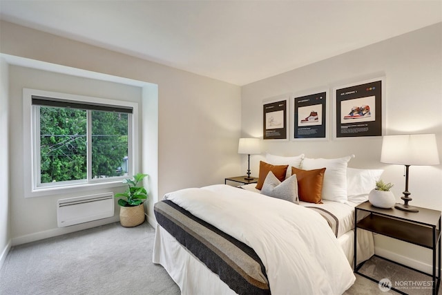 8941 Ravenna Ave NE, Seattle, WA 98115 - carpeted bedroom featuring baseboards and a wall mounted air conditioner