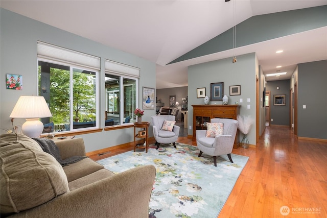 3205 Shelly Hill Rd, Mount Vernon, WA 98274 - living room with lofted ceiling and light wood finished floors