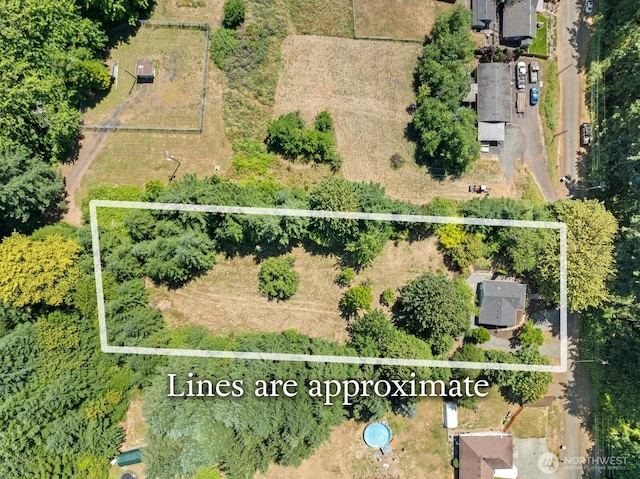 608 NE 2nd St, Winlock, WA 98596 - aerial overview of property's location with property parcel outlined