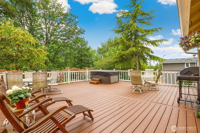 3706 Upland Ave, Everett, WA 98203 - deck with a hot tub and outdoor dining area