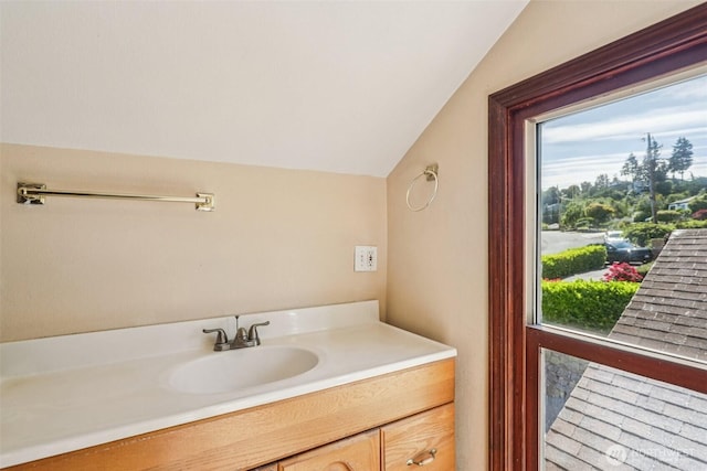 3706 Upland Ave, Everett, WA 98203 - bathroom with lofted ceiling and vanity