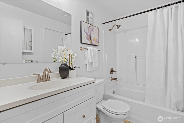 13932 NE 60th St Unit 150, Redmond, WA 98052 - bathroom featuring vanity and shower / bath combo with shower curtain