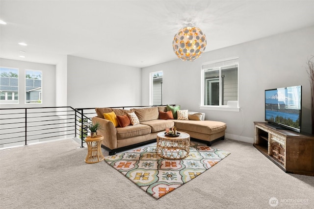 305 Field Pl SE, Renton, WA 98059 - carpeted living area featuring recessed lighting and baseboards