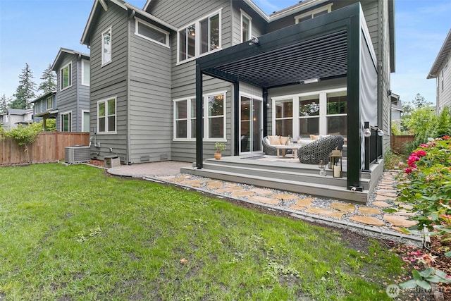 305 Field Pl SE, Renton, WA 98059 - rear view of property with a pergola, a patio area, and an outdoor hangout area