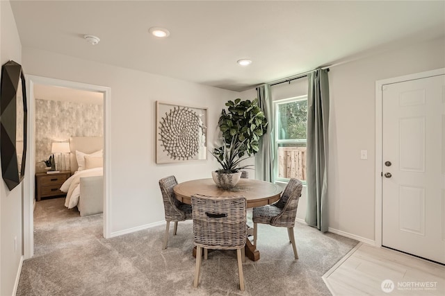 13908 198th St E, Graham, WA 98338 - dining space with light colored carpet and recessed lighting