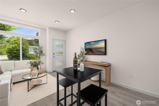 8511B 13th Ave NW, Seattle, WA 98117 - living room with light wood-style flooring and recessed lighting