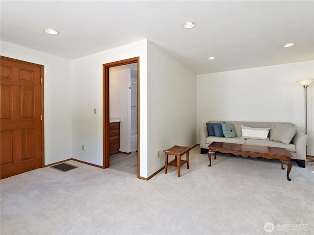 22019 NE 26th Pl, Sammamish, WA 98074 - living room featuring light carpet and recessed lighting