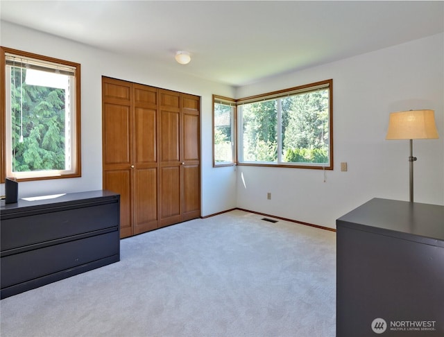 22019 NE 26th Pl, Sammamish, WA 98074 - unfurnished bedroom with multiple windows, light colored carpet, and a closet