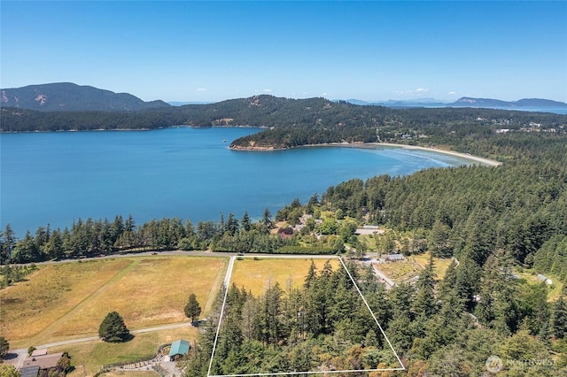 93 Ship Bay Ln, Orcas Island, WA 98245 - view of property location featuring a water and mountain view and property parcel outlined