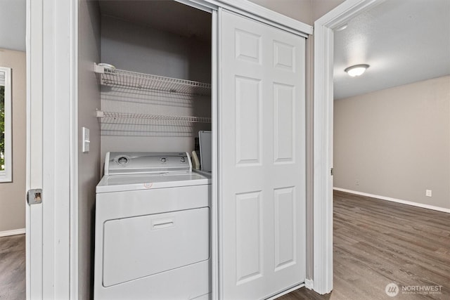 507 Madison Ave, Everett, WA 98203 - washroom featuring washer / clothes dryer and wood finished floors