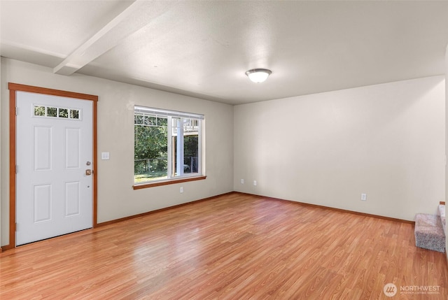 1422 Lincoln St, Bellingham, WA 98229 - entryway with light wood-style floors and beam ceiling