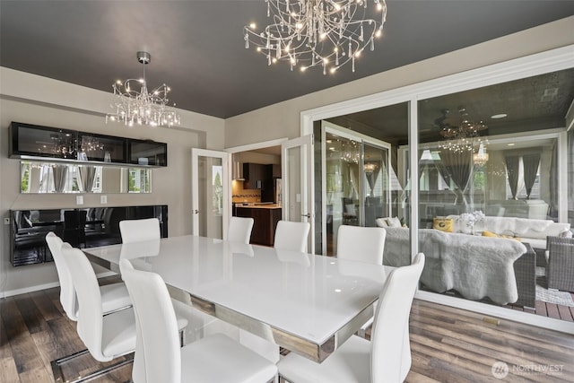5624 S 344th Ct, Auburn, WA 98001 - dining space featuring a chandelier and wood finished floors