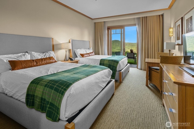 3600 Suncadia Trl Unit 1137, Cle Elum, WA 98922 - carpeted bedroom with access to exterior and ornamental molding