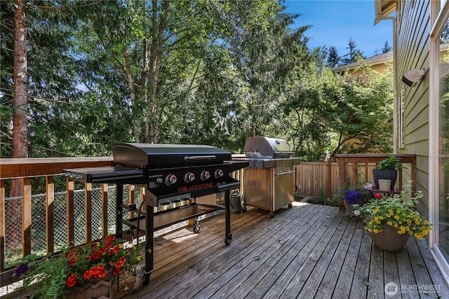 13034 SE 209th Ct, Kent, WA 98031 - wooden deck with area for grilling