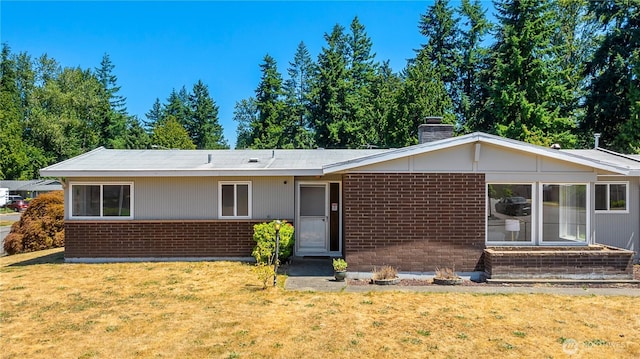 17114 SE 130th Ave, Renton, WA 98058 - single story home featuring brick siding, a chimney, a front lawn, and entry steps