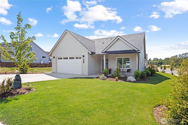 251 Sweet Gum Dr, Blaine, WA 98230 - view of front of house featuring a garage, concrete driveway, a shingled roof, and a front lawn