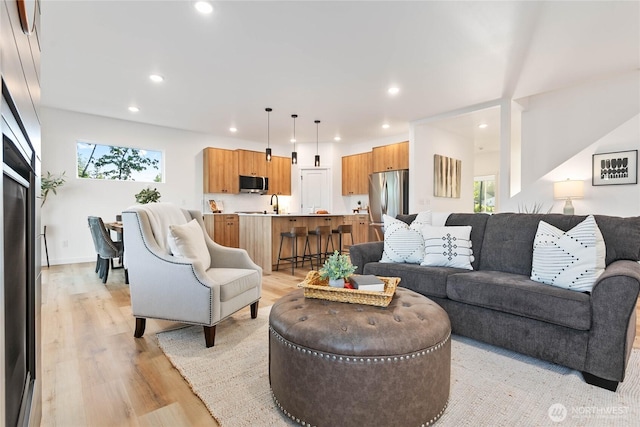 251 Sweet Gum Dr, Blaine, WA 98230 - living area with light wood-type flooring and recessed lighting