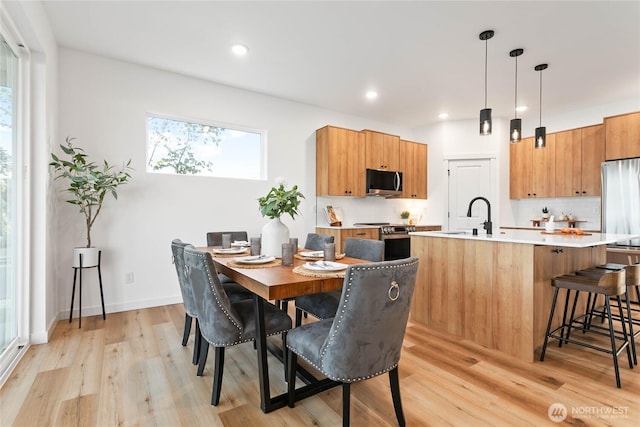 251 Sweet Gum Dr, Blaine, WA 98230 - dining space featuring light wood-style floors and recessed lighting