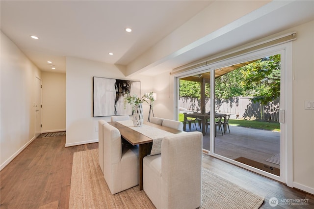 804 109th Ave SE, Bellevue, WA 98004 - dining area with light wood-style flooring and recessed lighting