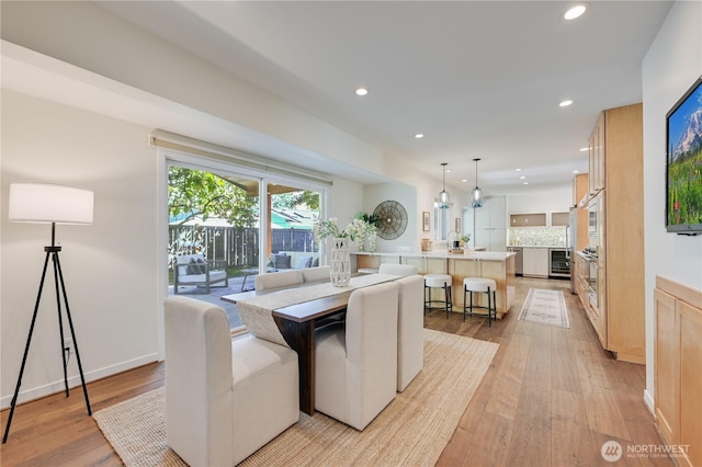 804 109th Ave SE, Bellevue, WA 98004 - dining room with light wood-style floors and recessed lighting