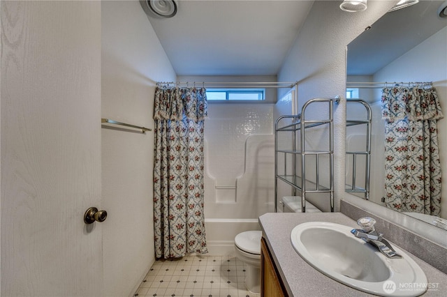 1915 140th St E Unit 193, Tacoma, WA 98445 - bathroom featuring vanity, shower / tub combo with curtain, and tile patterned floors