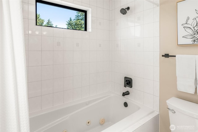 11627 NE 75th St, Kirkland, WA 98033 - bathroom with toilet and a combined bath / shower with jetted tub
