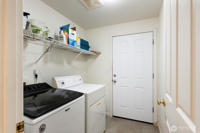 405 Spring Ln, Sedro Woolley, WA 98284 - washroom featuring washer and dryer and light tile patterned floors