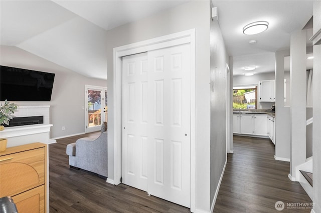 1617 SW 324th Pl, Federal Way, WA 98023 - hall featuring dark wood-type flooring and lofted ceiling