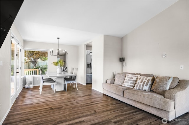 1617 SW 324th Pl, Federal Way, WA 98023 - living area with dark wood-style flooring and a chandelier