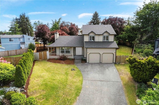 1617 SW 324th Pl, Federal Way, WA 98023 - traditional-style house featuring driveway, a chimney, a shingled roof, and a garage