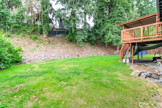416 142nd Street Ct S, Tacoma, WA 98444 - view of yard with a deck and stairs