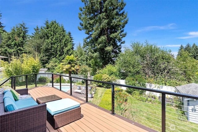 2815 60th Street Ct NW, Gig Harbor, WA 98335 - deck featuring a lawn and an outdoor hangout area