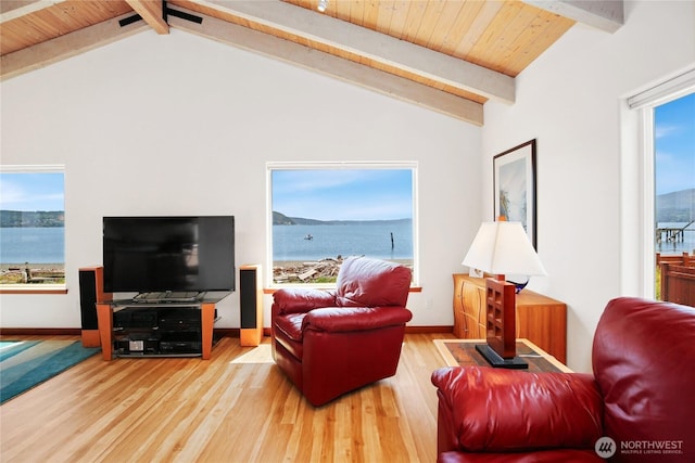 451 Beach Dr, Sequim, WA 98382 - living room featuring wood finished floors and baseboards