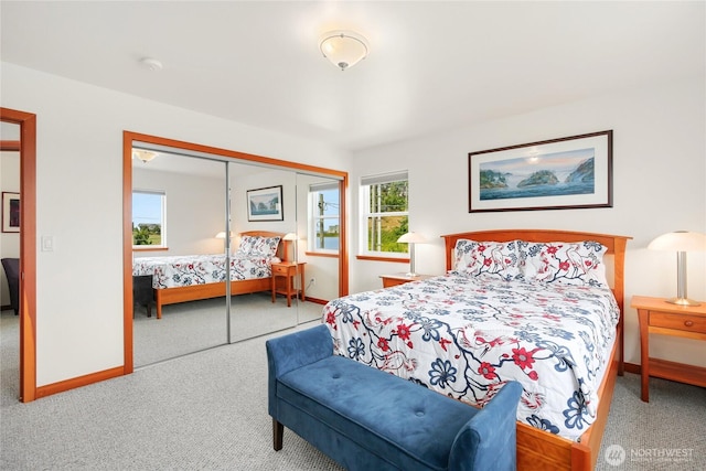 451 Beach Dr, Sequim, WA 98382 - bedroom featuring carpet, multiple windows, and a closet