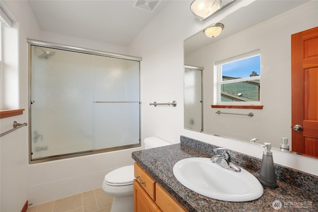 451 Beach Dr, Sequim, WA 98382 - full bath with vanity and shower / bath combination with glass door